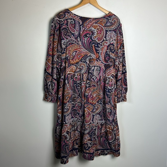 Canyon retreat Paisley Print Women's Dress size 2xp stretch comfortable boho - Picture 2 of 14